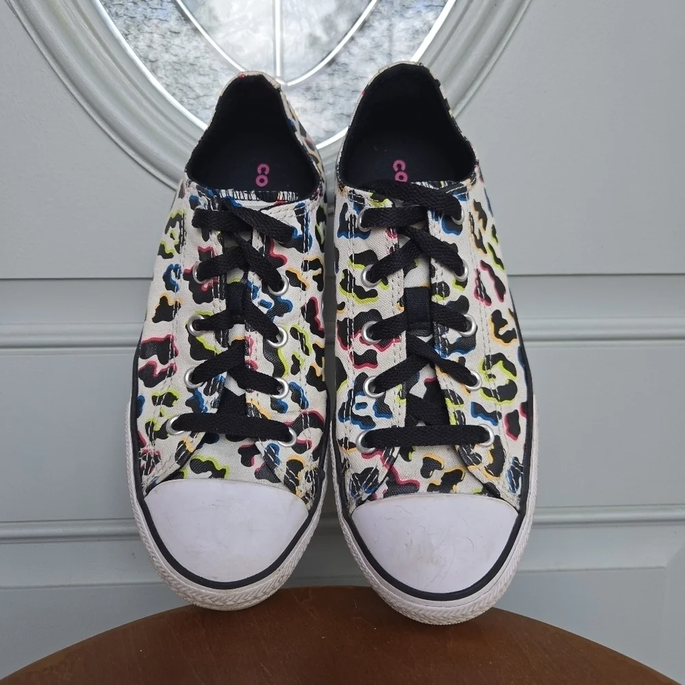 Converse Girls All Star Low Sneakers Rainbow Leopard